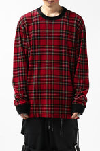 Load image into Gallery viewer, mastermind JAPAN TARTAN CHECK LS TOPS / JACQUARD VELOUR (RED)