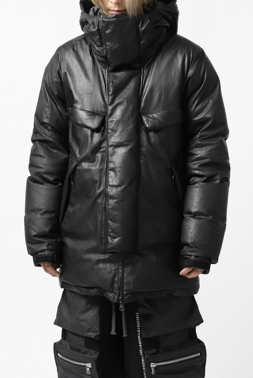 Load image into Gallery viewer, ISAMU KATAYAMA BACKLASH xx NANGA REVERSIBLE MOUNTAIN BELAY COAT / KANGAROO + NYLON x POLISH WHITE GOOSE (BLACK x GREY)