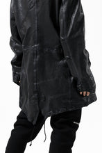 Load image into Gallery viewer, ISAMU KATAYAMA BACKLASH MODS COAT / GOAT LEATHER (GARMENT + SPRAY DYED BLACK)