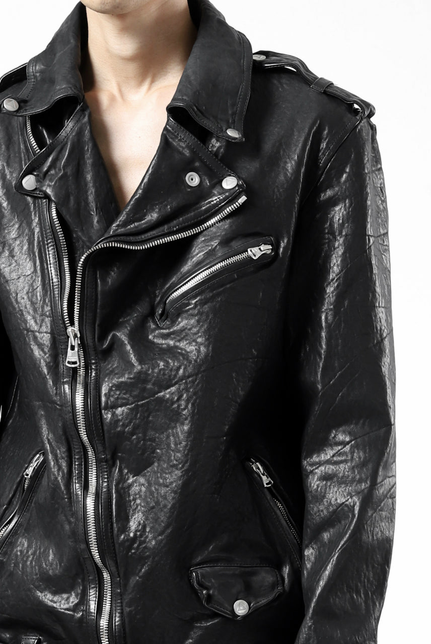 Load image into Gallery viewer, ISAMU KATAYAMA BACKLASH DOUBLE BREASTED JACKET / DOUBLE-SHOULDER OBJECT DYED (BLACK)