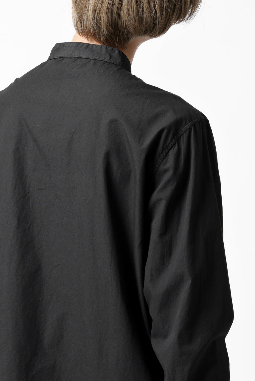 Load image into Gallery viewer, daub LONG SLEEVE SHIRT / DYED COTTON BROAD (BLACK)