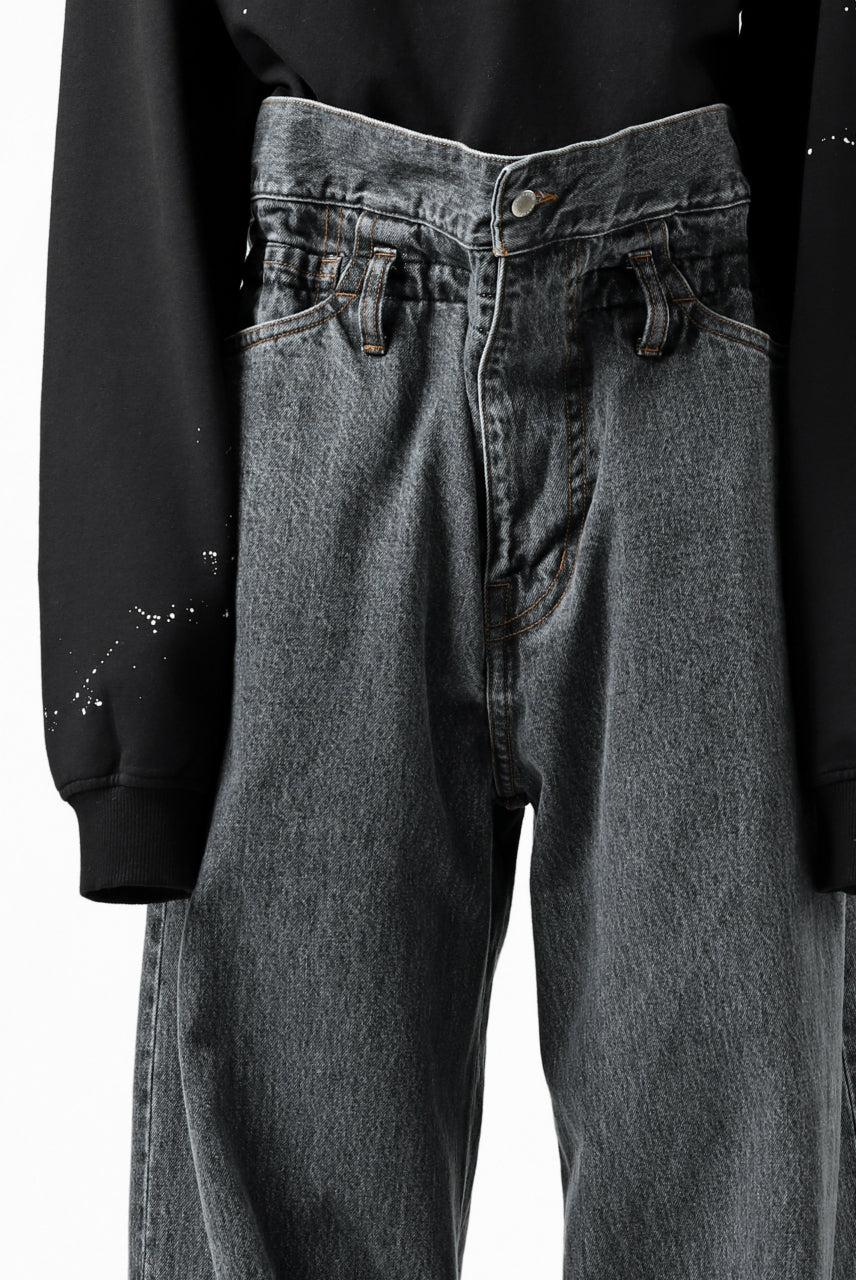 画像をギャラリービューアに読み込む, FACETASM SUPER BIG DENIM PANTS (BLACK)