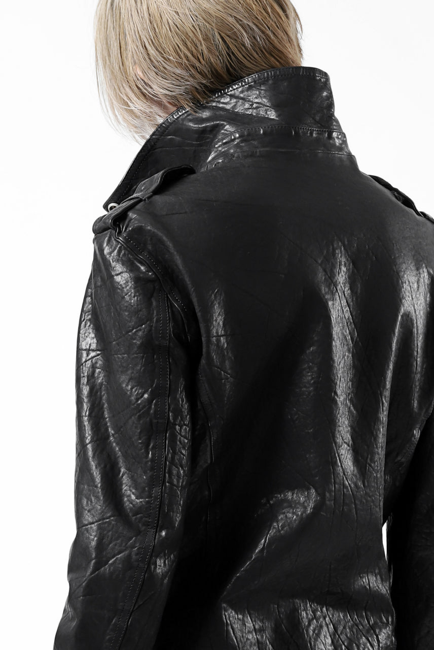 Load image into Gallery viewer, ISAMU KATAYAMA BACKLASH DOUBLE BREASTED JACKET / DOUBLE-SHOULDER OBJECT DYED (BLACK)
