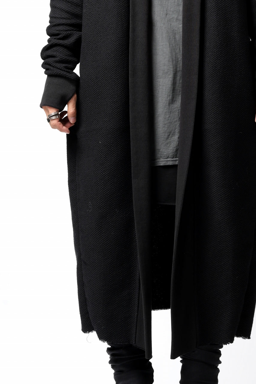 画像をギャラリービューアに読み込む, thomkrom LONG CARDIGAN JACKET / HEAVY WAFFLE JERSEY (BLACK)