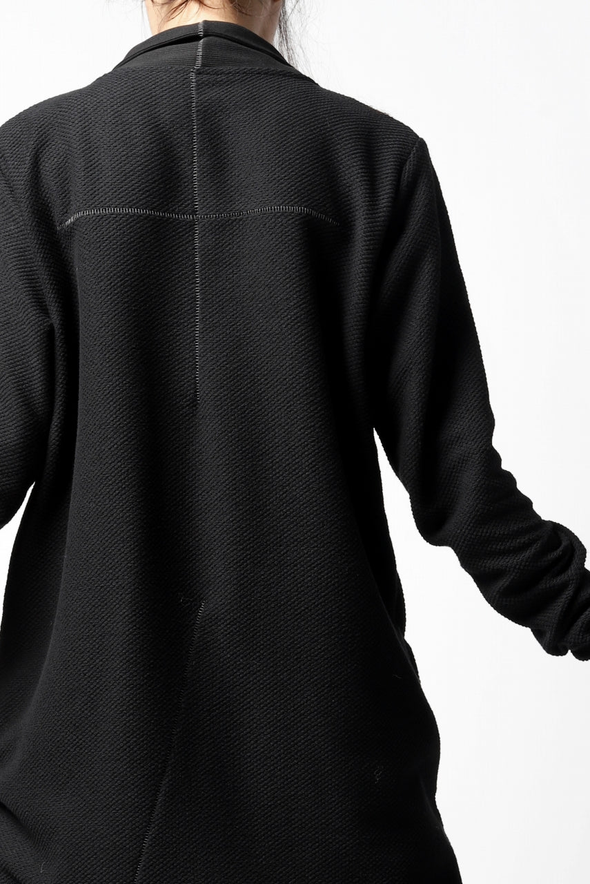 画像をギャラリービューアに読み込む, thomkrom LONG CARDIGAN JACKET / HEAVY WAFFLE JERSEY (BLACK)