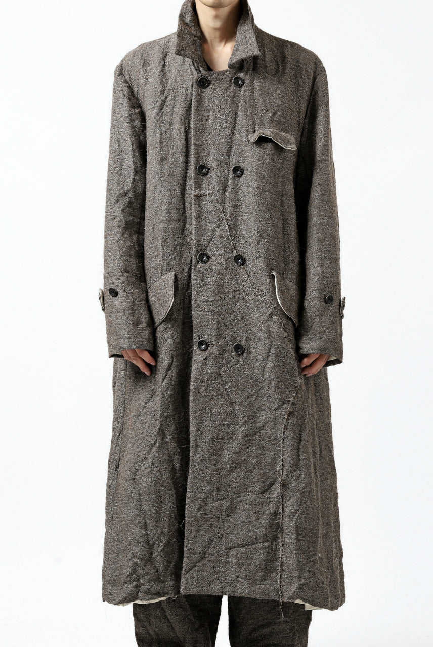 画像をギャラリービューアに読み込む, YUTA MATSUOKA double-breasted long coat / primitive wool (brown)