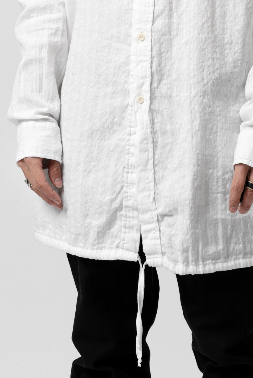Load image into Gallery viewer, daub STRIPE LONG SHIRT / WASHED SOFT TWILL (WHITE)