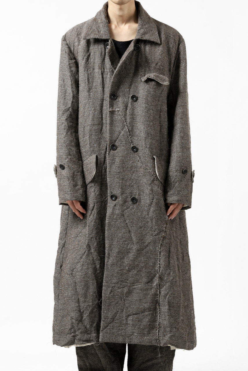 画像をギャラリービューアに読み込む, YUTA MATSUOKA double-breasted long coat / primitive wool (brown)