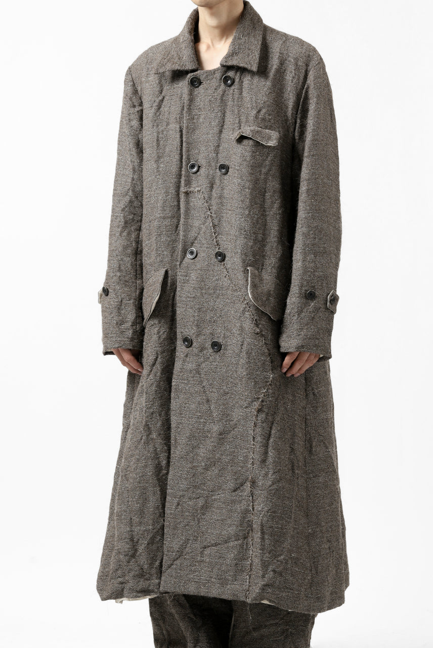 画像をギャラリービューアに読み込む, YUTA MATSUOKA double-breasted long coat / primitive wool (brown)