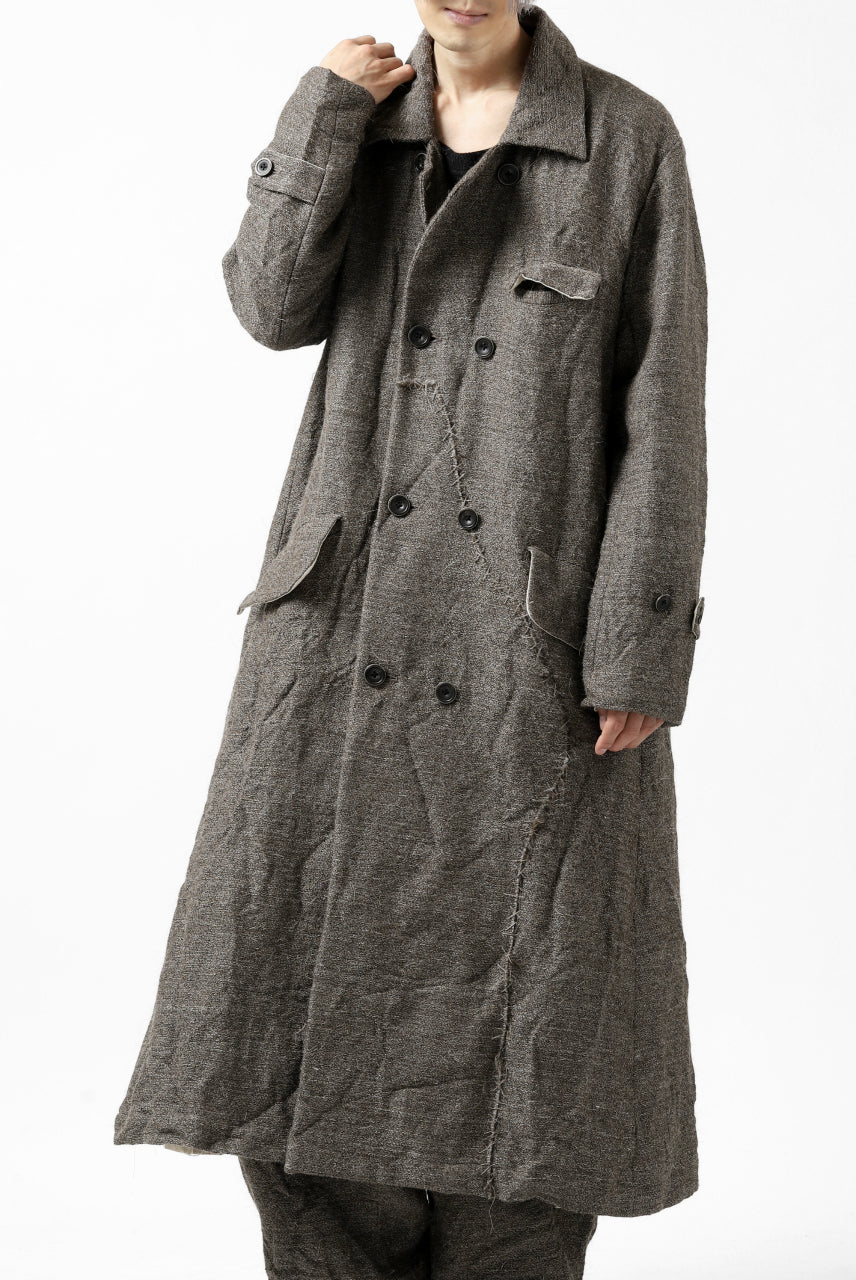画像をギャラリービューアに読み込む, YUTA MATSUOKA double-breasted long coat / primitive wool (brown)