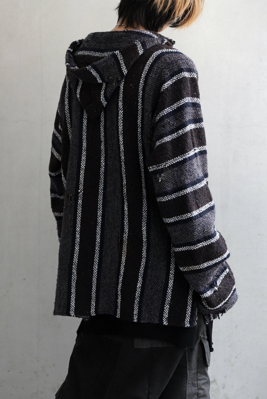 画像をギャラリービューアに読み込む, RESURRECTION HANDMADE distressed rag hoodie (MULTI STRIPE)