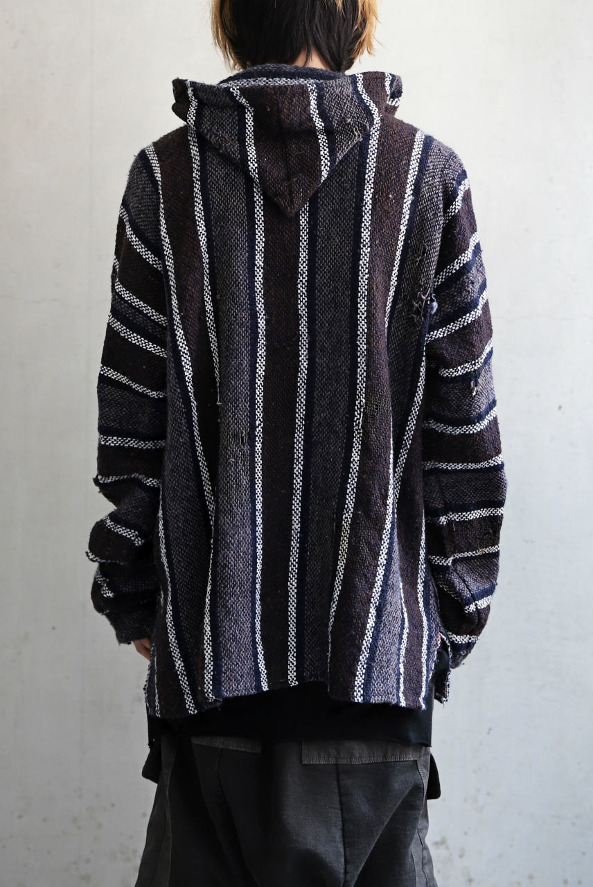 画像をギャラリービューアに読み込む, RESURRECTION HANDMADE distressed rag hoodie (MULTI STRIPE)