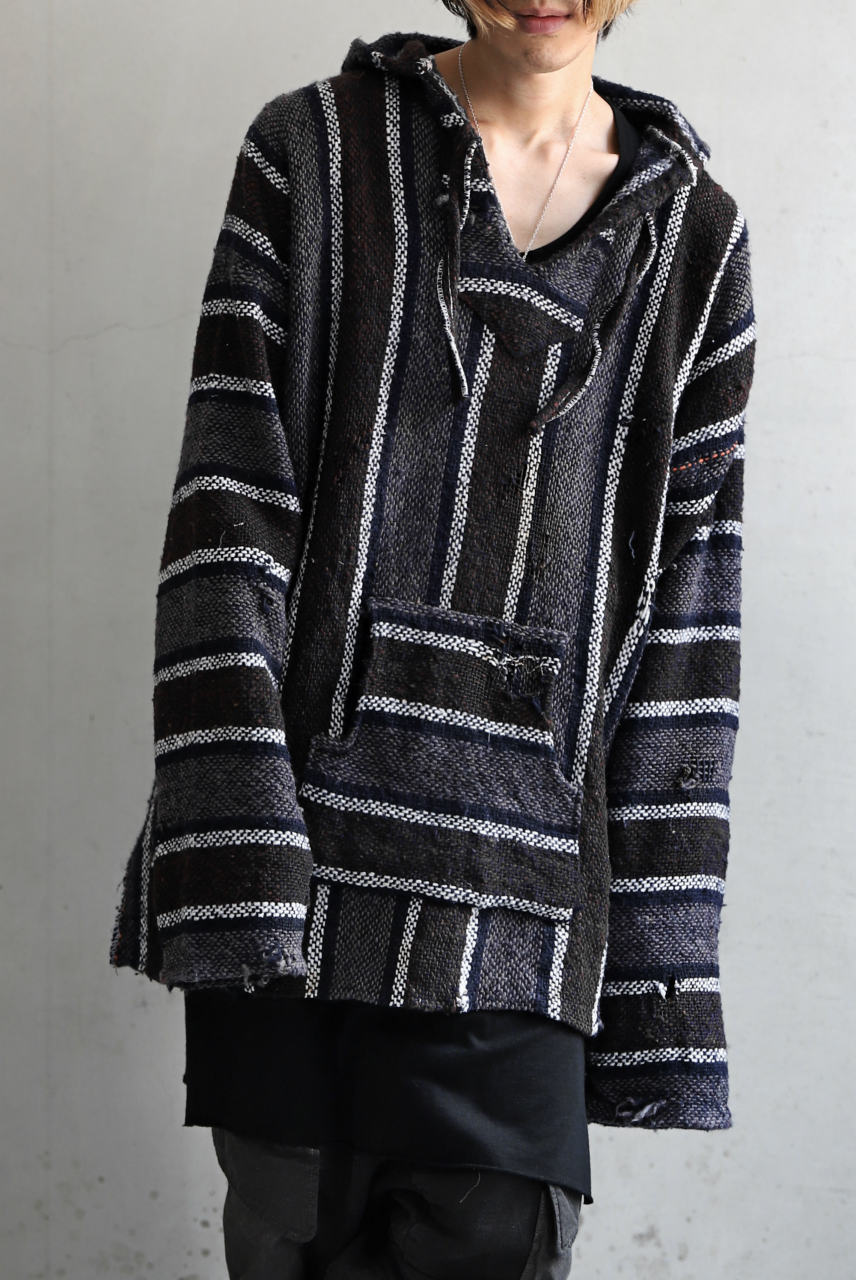 画像をギャラリービューアに読み込む, RESURRECTION HANDMADE distressed rag hoodie (MULTI STRIPE)