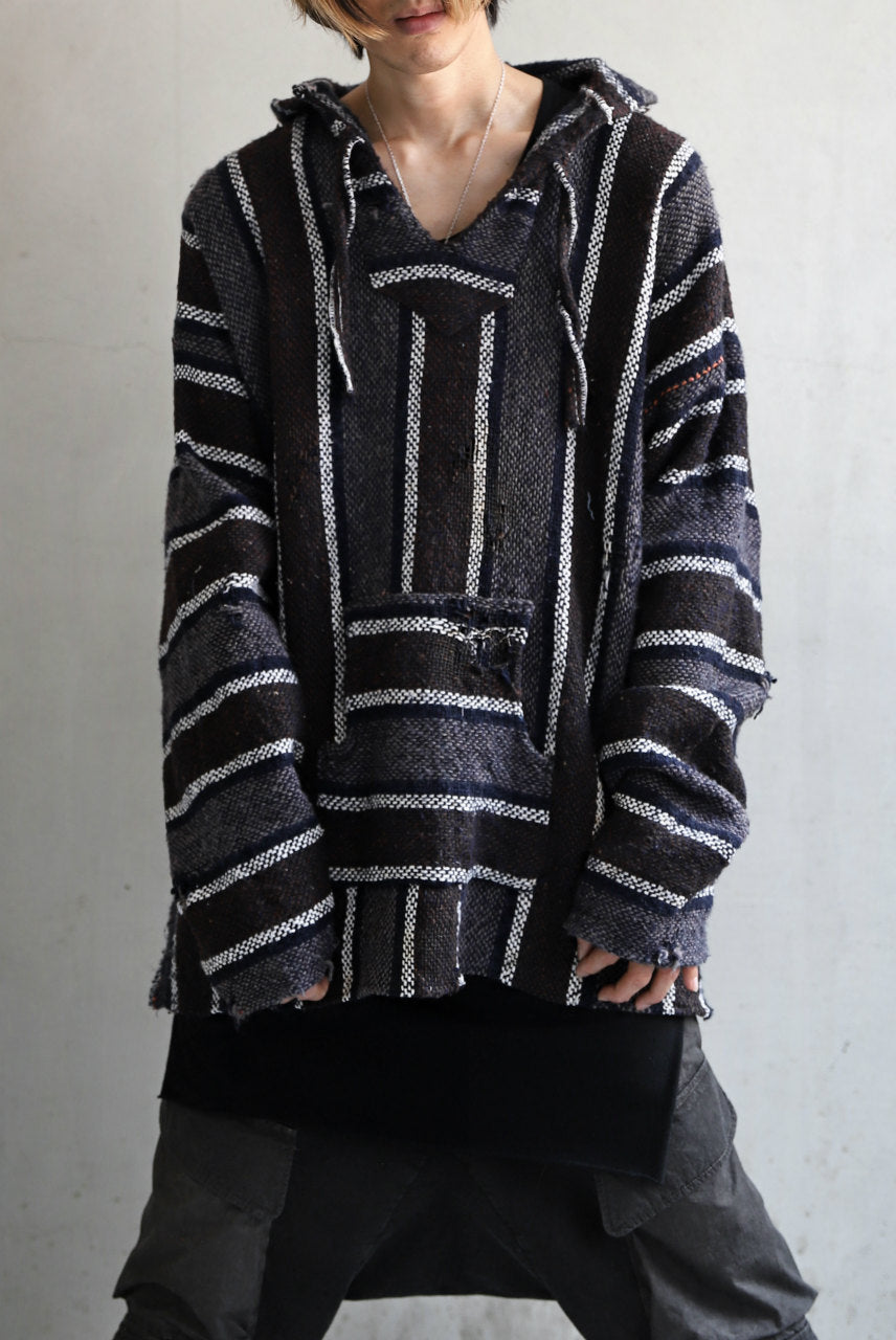 画像をギャラリービューアに読み込む, RESURRECTION HANDMADE distressed rag hoodie (MULTI STRIPE)
