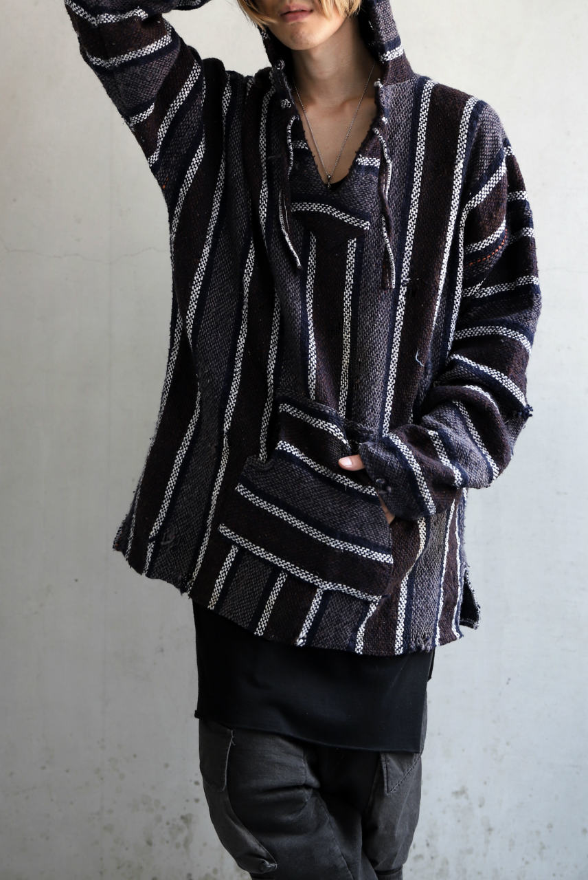 画像をギャラリービューアに読み込む, RESURRECTION HANDMADE distressed rag hoodie (MULTI STRIPE)