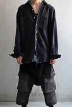 Load image into Gallery viewer, RESURRECTION HANDMADE vintage damage denim shirt (BLACK DYED)