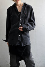 Load image into Gallery viewer, RESURRECTION HANDMADE vintage damage denim shirt (BLACK DYED)
