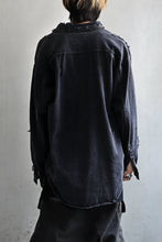Load image into Gallery viewer, RESURRECTION HANDMADE vintage damage denim shirt (BLACK DYED)