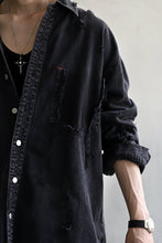 Load image into Gallery viewer, RESURRECTION HANDMADE vintage damage denim shirt (BLACK DYED)