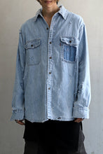 Load image into Gallery viewer, RESURRECTION HANDMADE vintage damage denim shirt (LIGHT BLUE)