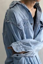 Load image into Gallery viewer, RESURRECTION HANDMADE vintage damage denim shirt (LIGHT BLUE)
