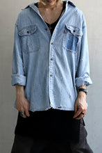 Load image into Gallery viewer, RESURRECTION HANDMADE vintage damage denim shirt (LIGHT BLUE)