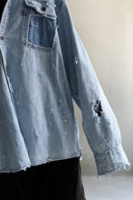 Load image into Gallery viewer, RESURRECTION HANDMADE vintage damage denim shirt (LIGHT BLUE)