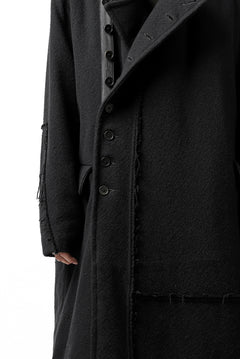 画像をギャラリービューアに読み込む, KLASICA HM-C DOUBLE BREASTED COAT with BONDED LINING / WOOLxSILK BOLD DUNGAREES (BLACK)