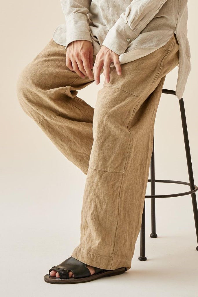 Load image into Gallery viewer, sus-sous trousers MK-1 / L100 herringbone washer (SAND BEIGE)