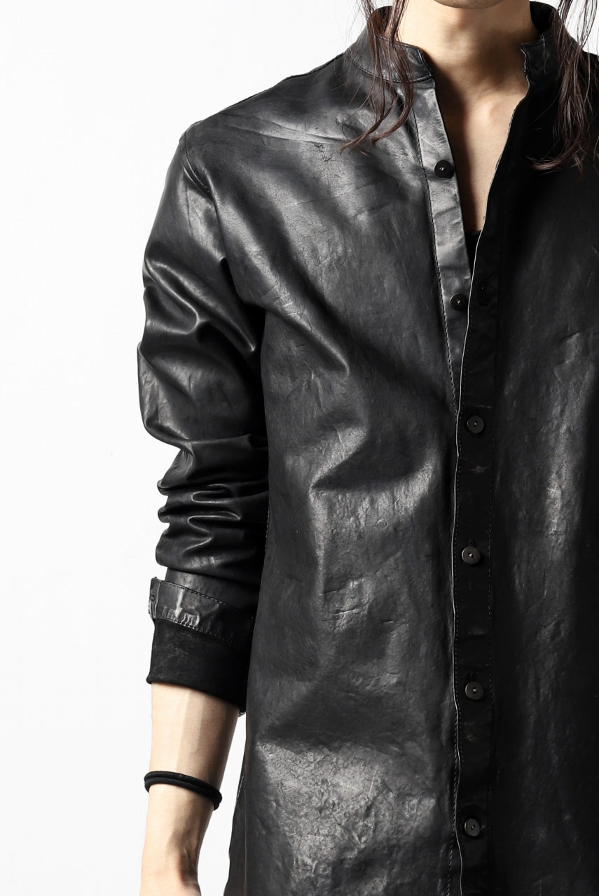 Load image into Gallery viewer, ISAMU KATAYAMA BACKLASH exclusive LEATHER SHIRT / ITALY SHOULDER 0.6mm (BLACK)