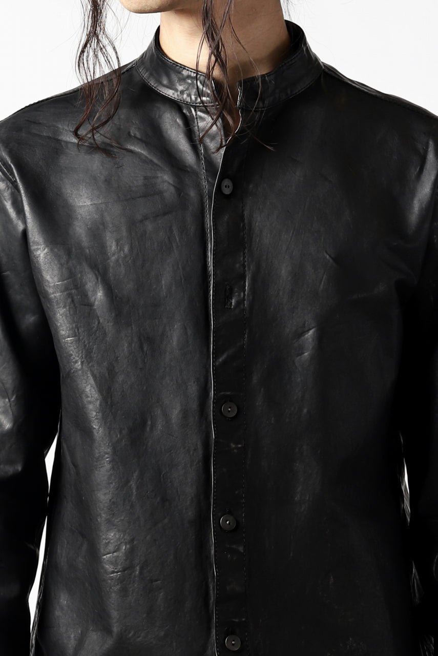 Load image into Gallery viewer, ISAMU KATAYAMA BACKLASH exclusive LEATHER SHIRT / ITALY SHOULDER 0.6mm (BLACK)