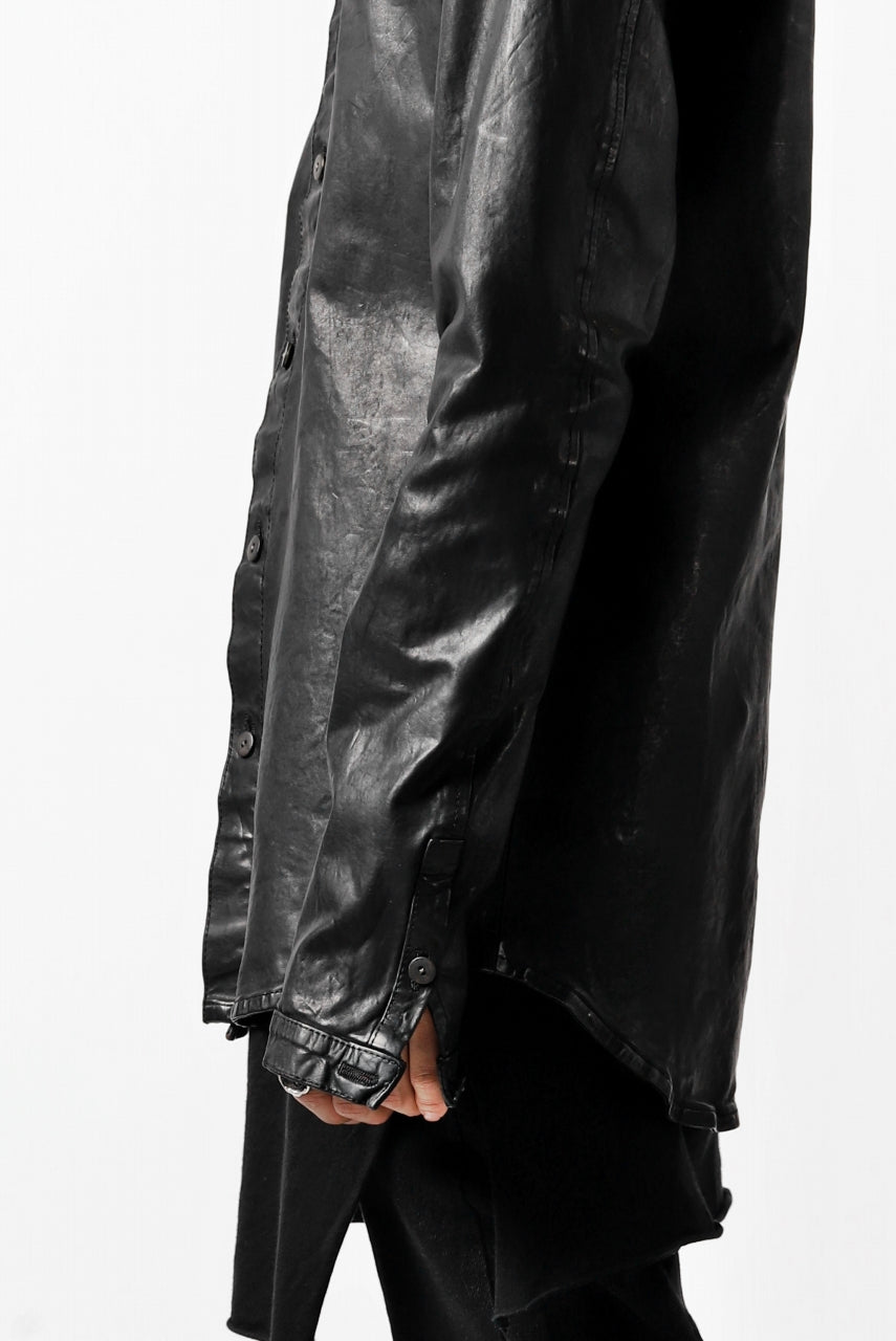Load image into Gallery viewer, ISAMU KATAYAMA BACKLASH exclusive LEATHER SHIRT / ITALY SHOULDER 0.6mm (BLACK)