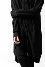 画像をギャラリービューアに読み込む, thomkrom SLAB JERSEY HOODIE ZIP UP PARKA / SLASHED CUT (BLACK)