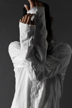 画像をギャラリービューアに読み込む, thomkrom NO COLLAR SHIRT/ JERSEY+WOVEN (OFF WHITE)