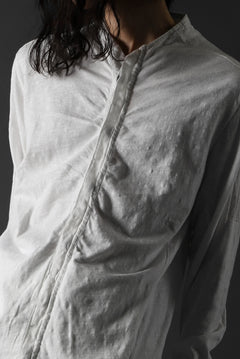 画像をギャラリービューアに読み込む, thomkrom NO COLLAR SHIRT/ JERSEY+WOVEN (OFF WHITE)
