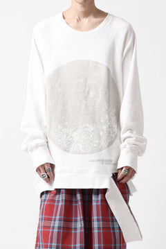 画像をギャラリービューアに読み込む, A.F ARTEFACT RAGRAN OVERSIZED TOPS / DAMAGE & PRINT SWEAT (WHITE)