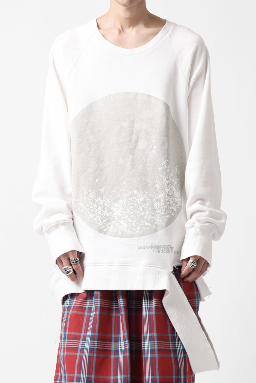 画像をギャラリービューアに読み込む, A.F ARTEFACT RAGRAN OVERSIZED TOPS / DAMAGE & PRINT SWEAT (WHITE)