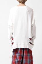 画像をギャラリービューアに読み込む, A.F ARTEFACT RAGRAN OVERSIZED TOPS / DAMAGE & PRINT SWEAT (WHITE)