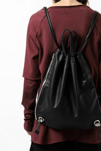 Load image into Gallery viewer, ISAMU KATAYAMA BACKLASH DRAWSTRING BACKPACK / MONOCHROME LUXURY STEER (BLACK)