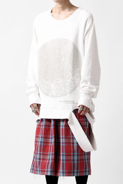 画像をギャラリービューアに読み込む, A.F ARTEFACT RAGRAN OVERSIZED TOPS / DAMAGE & PRINT SWEAT (WHITE)