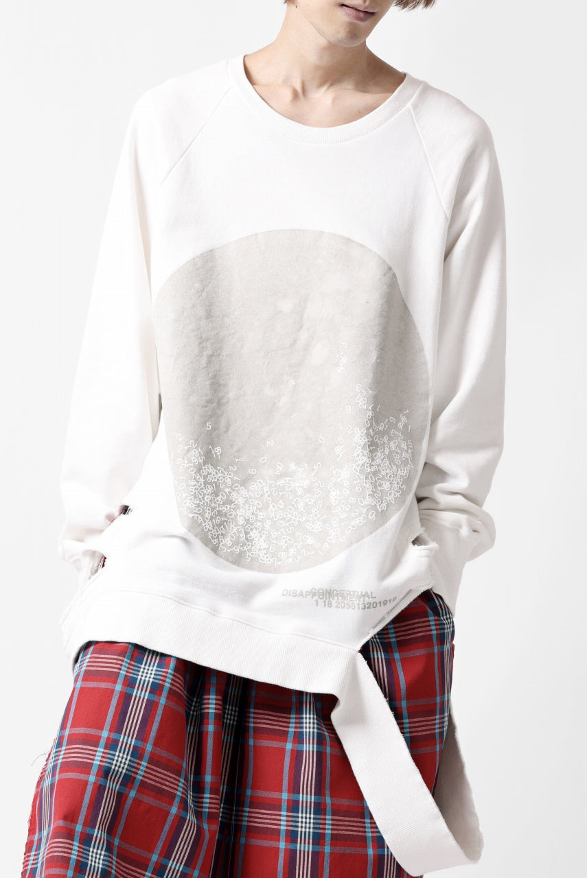 画像をギャラリービューアに読み込む, A.F ARTEFACT RAGRAN OVERSIZED TOPS / DAMAGE & PRINT SWEAT (WHITE)