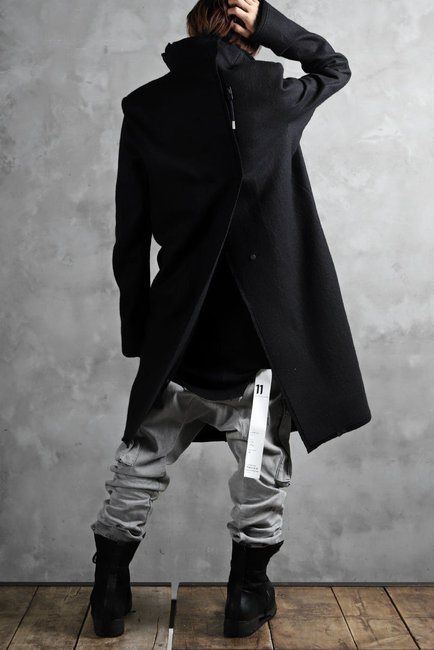 画像をギャラリービューアに読み込む, BORIS BIDJAN SABERI HIGH NECK MIDDLE COAT "COAT 1. MID-F0508M" (BLACK)