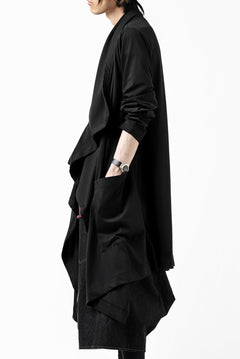 画像をギャラリービューアに読み込む, FIRST AID TO THE INJURED THEODOR DRAPE CARDIGAN / SINGLE JERSEY (BLACK)