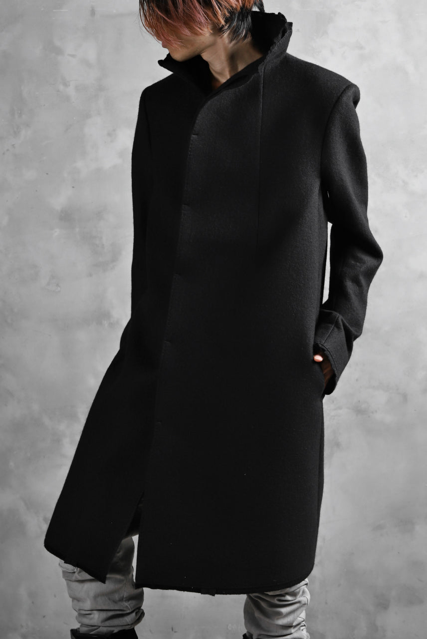 画像をギャラリービューアに読み込む, BORIS BIDJAN SABERI HIGH NECK MIDDLE COAT "COAT 1. MID-F0508M" (BLACK)