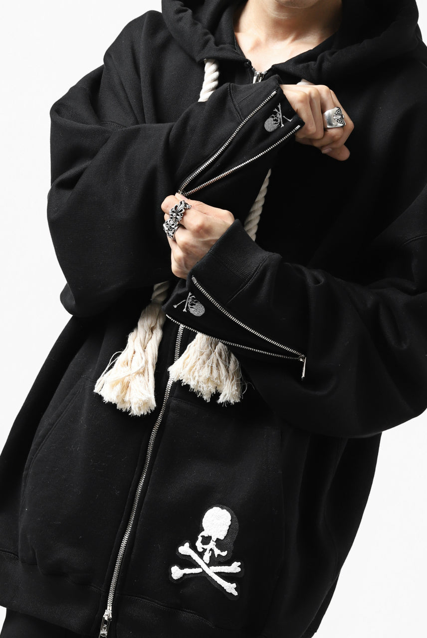 Load image into Gallery viewer, mastermind JAPAN HOODIE ZIP SWEAT JACKET / ROPE CODE (BLACK)