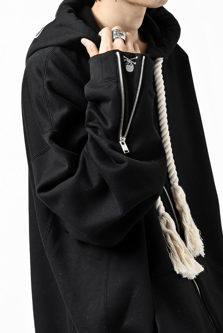 Load image into Gallery viewer, mastermind JAPAN HOODIE ZIP SWEAT JACKET / ROPE CODE (BLACK)