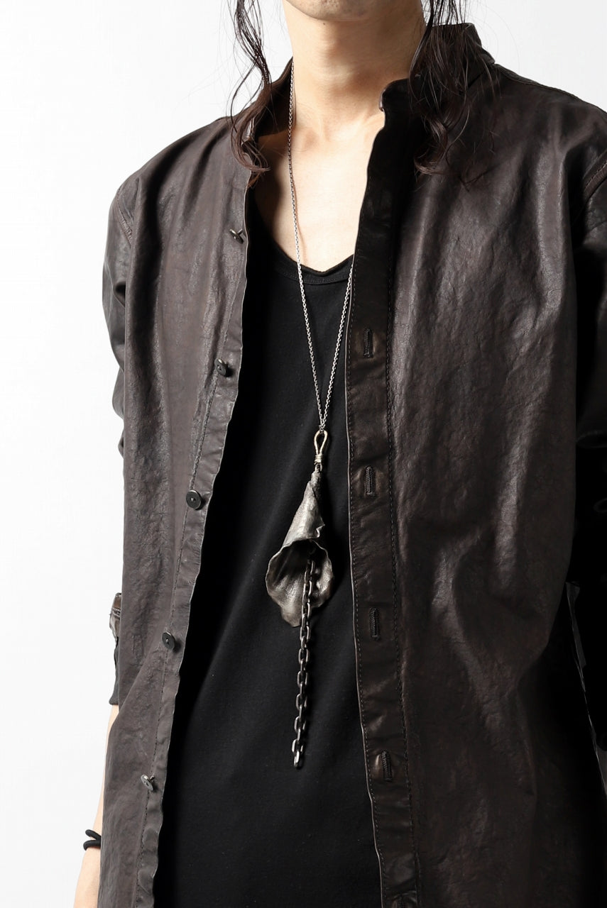 Load image into Gallery viewer, ISAMU KATAYAMA BACKLASH exclusive LEATHER SHIRT / ITALY SHOULDER 0.6mm (DARK GREY)