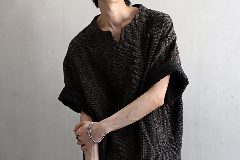 画像をギャラリービューアに読み込む, COLINA KEY NECK PULLOVER SHIRT / GARABO LIGHT SASHIKO (ZAKURO)