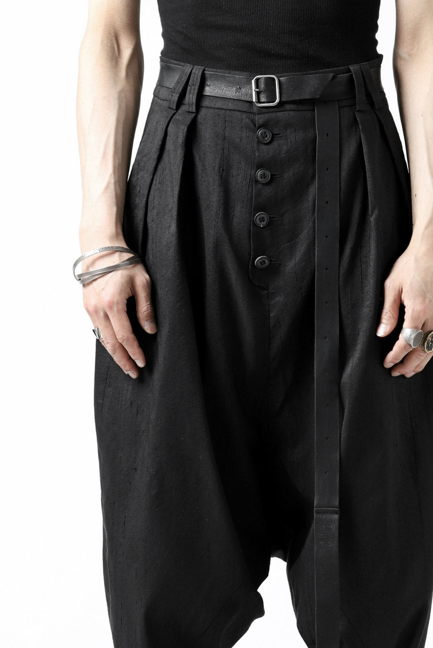 画像をギャラリービューアに読み込む, SOSNOVSKA exclusive NARROW CLOWN PANTS / SCRATCHED SILK (BLACK)