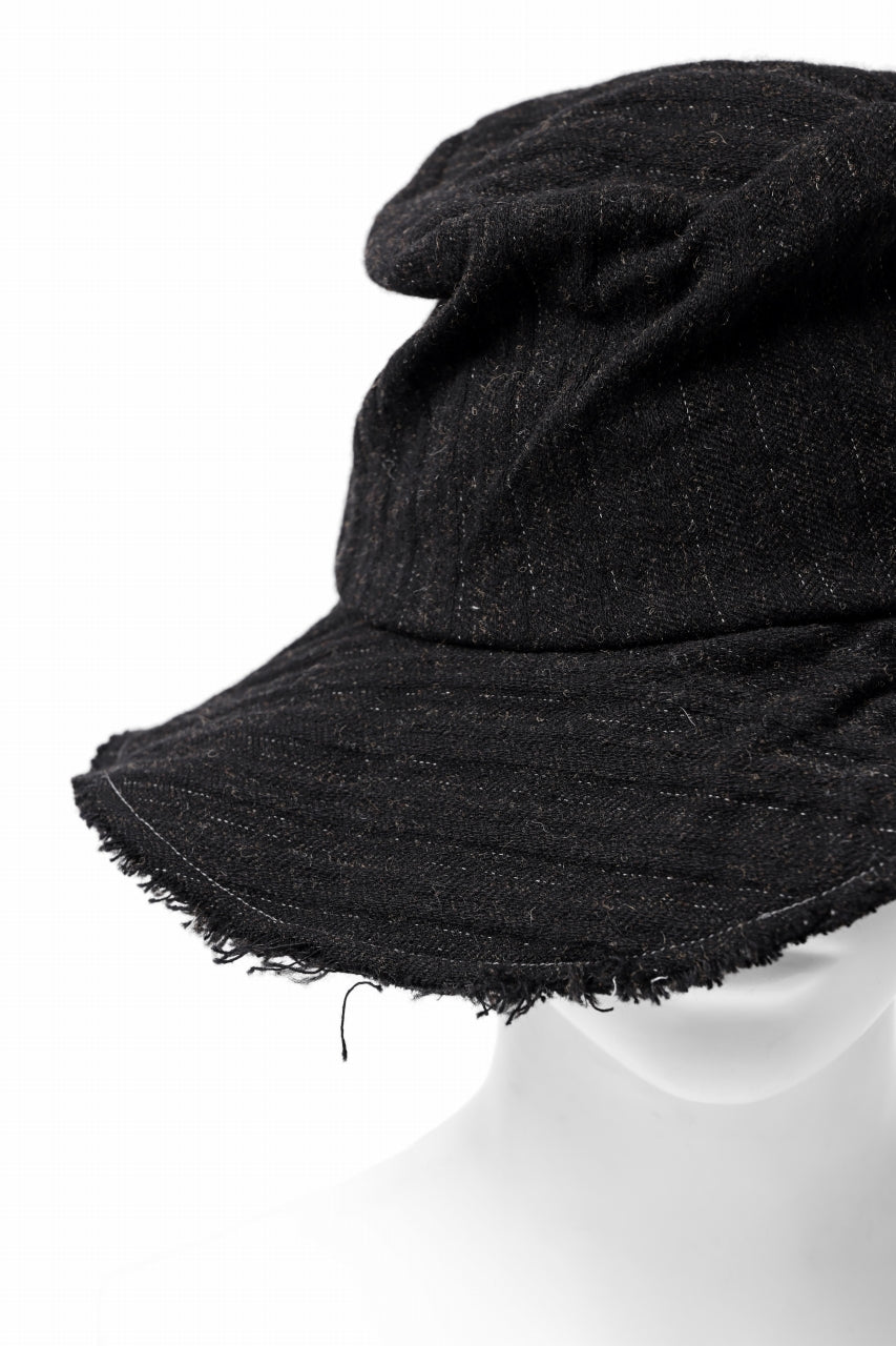 画像をギャラリービューアに読み込む, forme d'expression Skewes Fedora-Raw Edge Hat (Black)